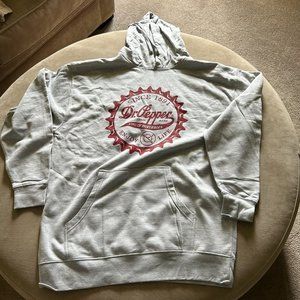 Dr Pepper Logo Men's Grey Hoodie Size XL to 3XL